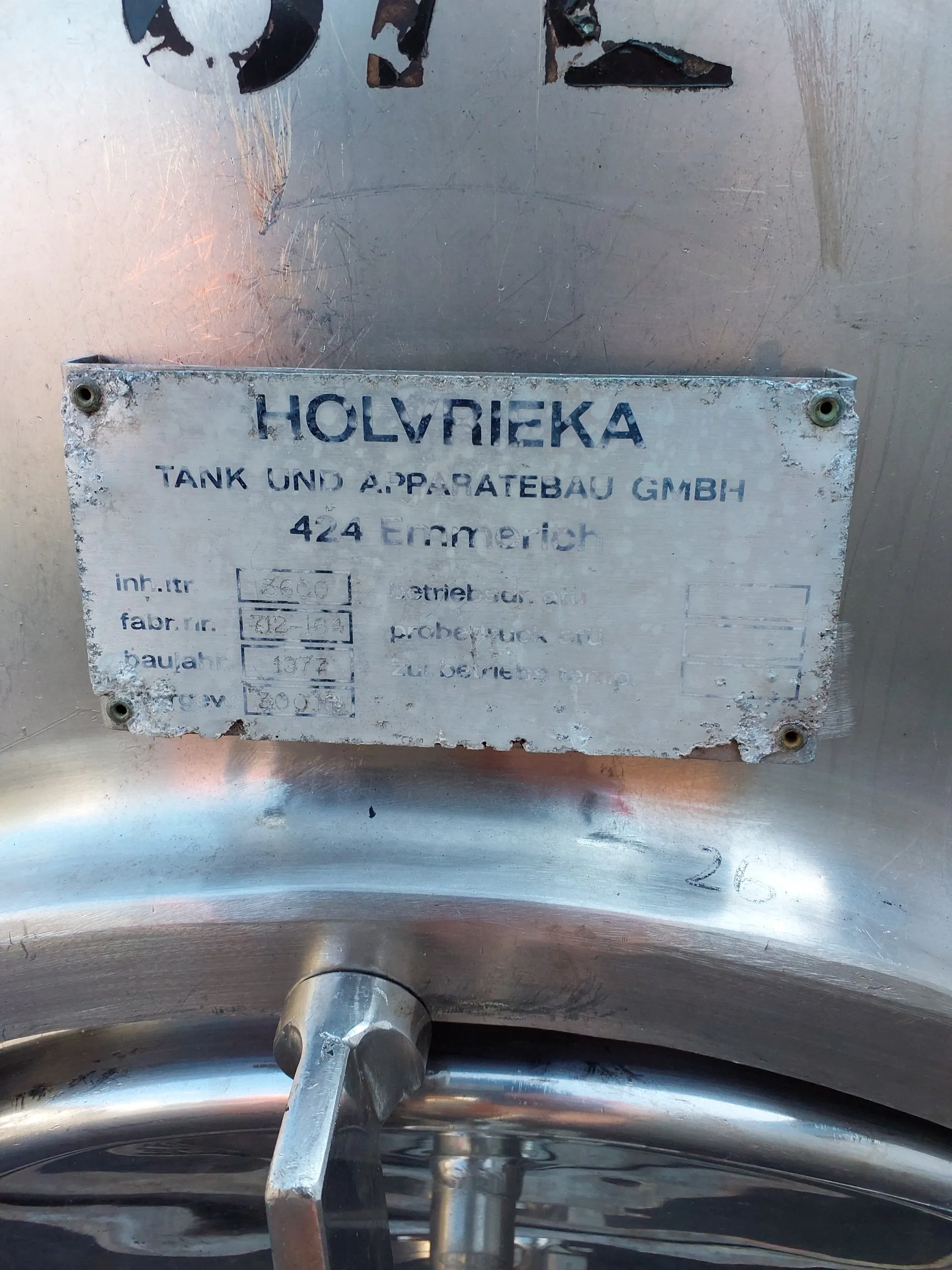 3.600 Liter Lagertank in V2A