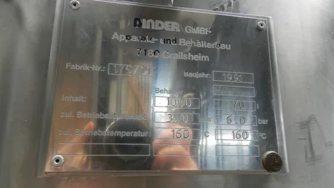 Schmelzbehälter Fa. BINDER 1000 Liter