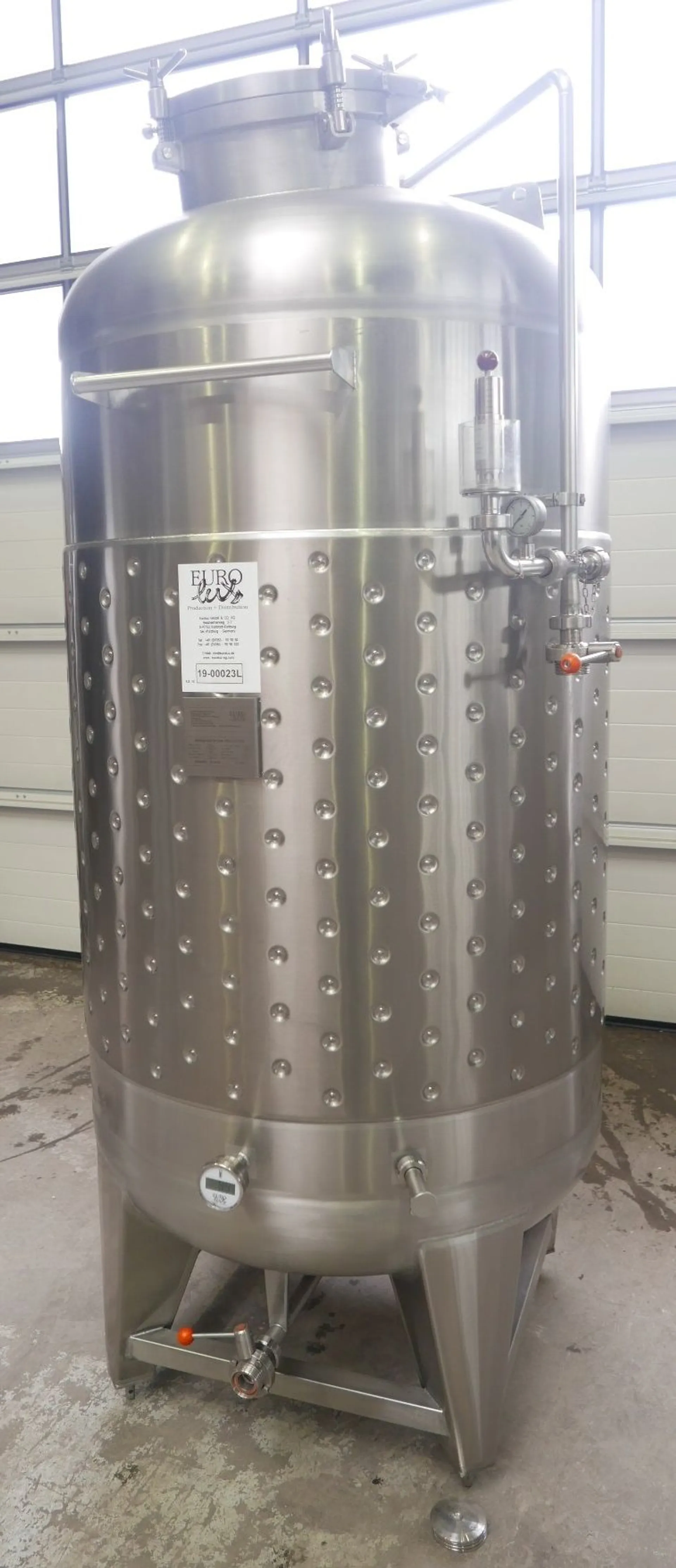 1500 liters Storage Tanks / Pressure Tanks / Beer Tanks in V2A with cooling jacket