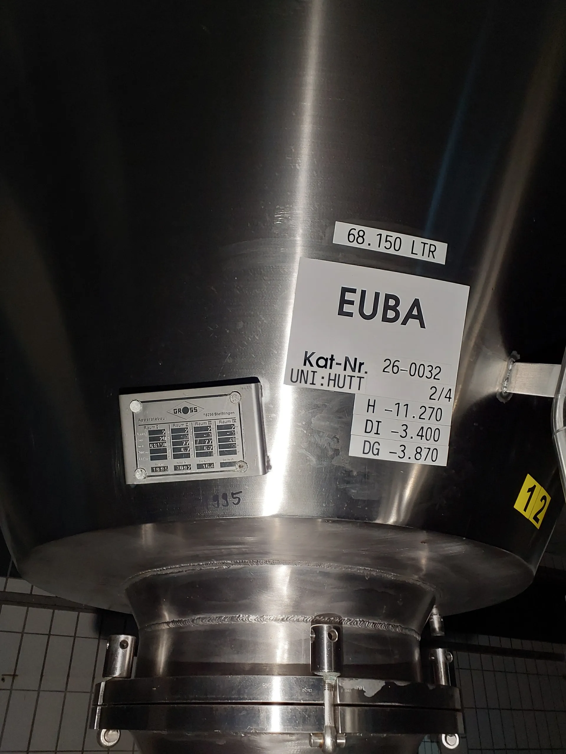 68150 Liter ZKG Tank/ Drucktank/ Lagertank GROSS mit Kühlmantel und Isolierung