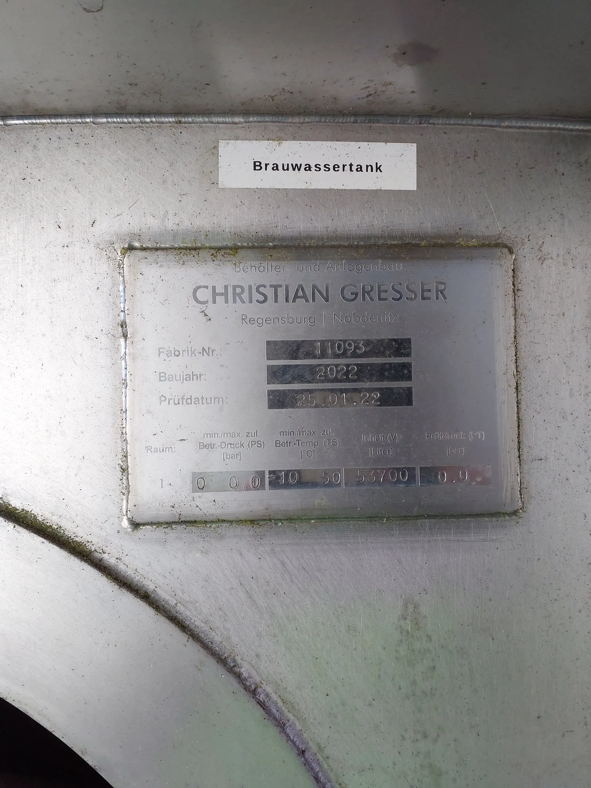 53700 Liter Brauwassertank mit Isolierung