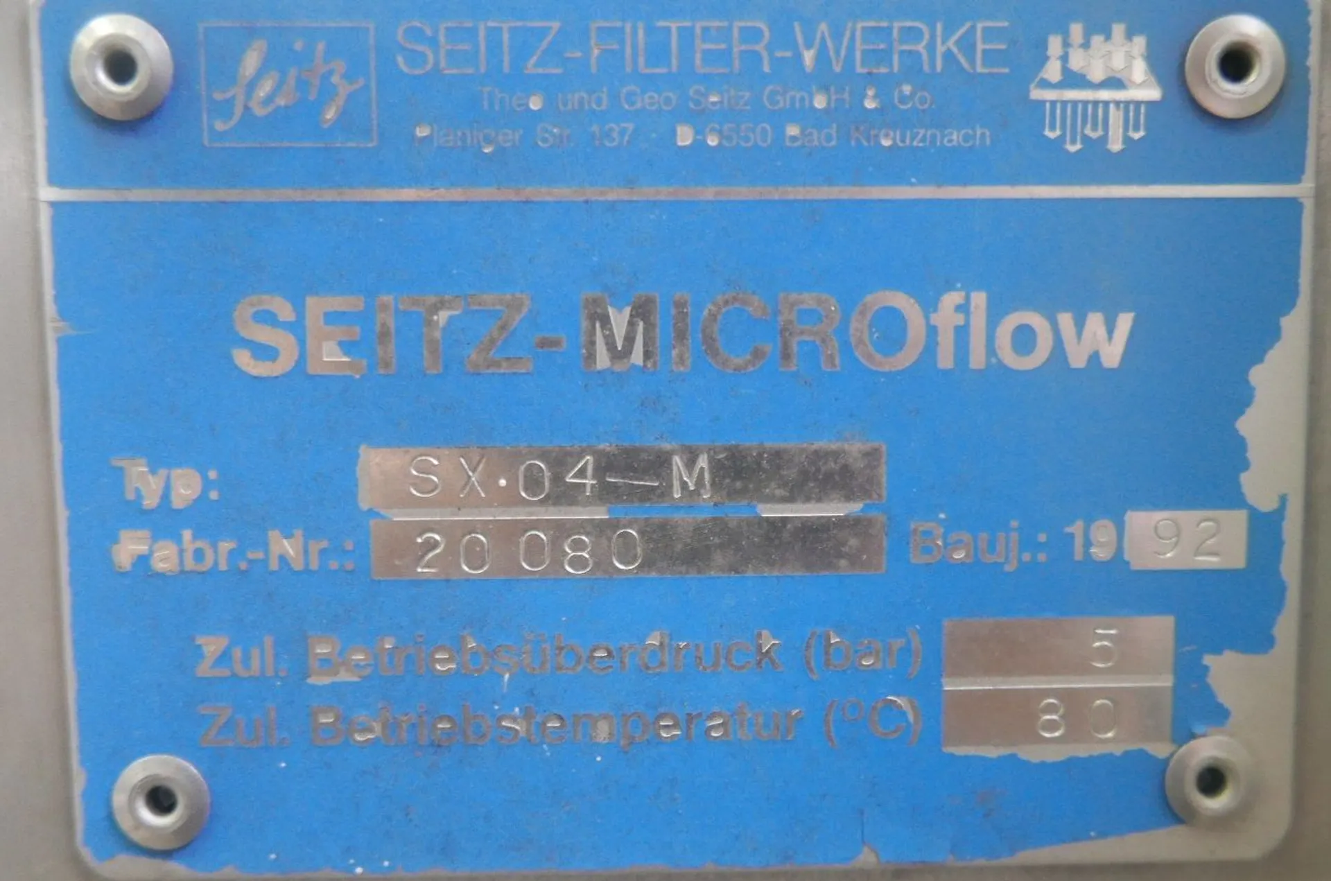 Cross Flow Filter SEITZ-MICROflow SX 04M
