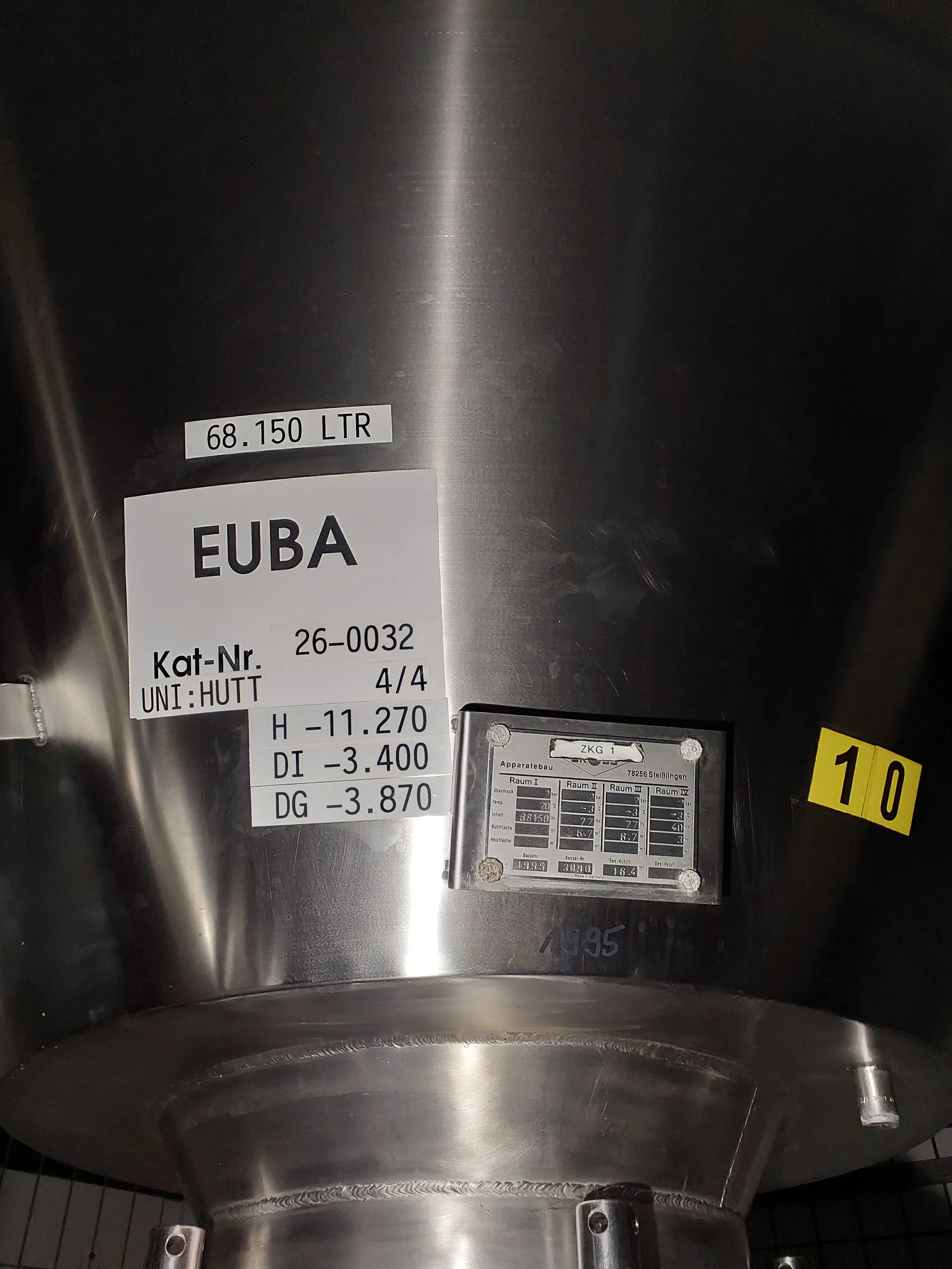 68150 Liter ZKG Tank/ Drucktank/ Lagertank GROSS mit Kühlmantel und Isolierung