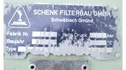 Liter SCHENK Kammerfilter/Kammerfilterpresse/ Hefefilter/Trubfilter Type 630-33 Betriebsüberdruck 20 bar