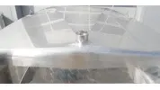 2.300 Liter Kubischer Lagertank marmoriert mit Kühlplatte aus V2A stehend