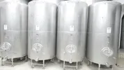 4.100 Liter Lagertank außen marmoriert rund /stehend aus V2A