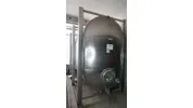 9.500 Liter Lagertank/ Weintank aus V2A, mit stabilem Rahmegestell, langovalliegend 
