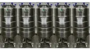 250 Liter Lagertank, Biertank, Drucktank, rund, auf Rollen aus V2A,  mit neuem Druckdeckel bis 1,5 bar geprüft