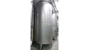 7.100 Liter Lagertank/ Weintank/ Flachbodentank mit 3% Schräge stehend rund aus V2A