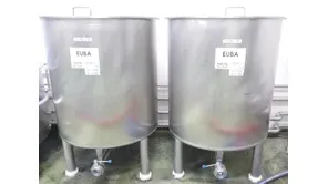 1200 Litres Storage tank/Yeast tub open at top, vertical, round, in V2A