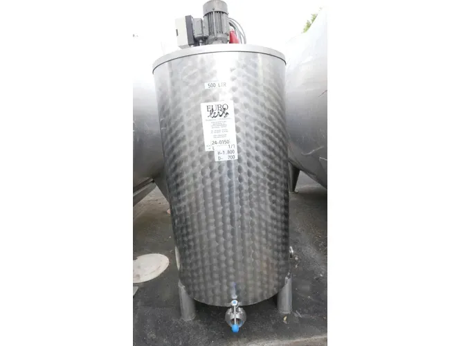 Rührwerktank/Lagertank 500 Liter mit Rührwerk oben, rund, aus V2A