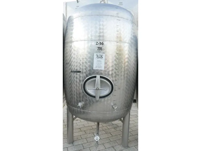 2.600 Liter Eiertank / Lagertank aus V2A marmoriert oval / stehend